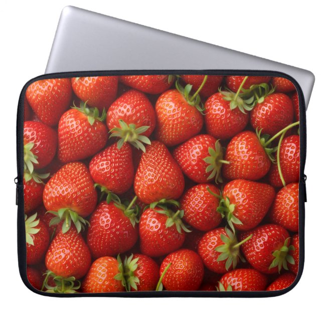 Sweet Harvest Realistic Strawberry Pattern Laptopschutzhülle (Vorderseite)