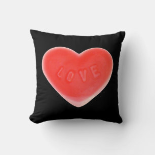 Sweet Heart Black eine Seite werfen Kissen quadrat