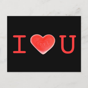 Sweet Heart Black 'I love U' carte postale