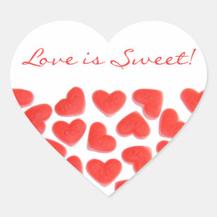 Sweet Heart "Liebe ist süß" Aufkleber Herzweiß