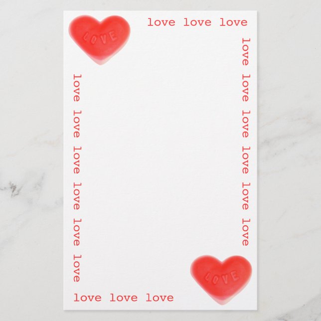 Sweet Heart 'Liebe' Schreibpapier Briefpapier (Vorderseite)
