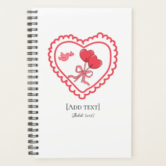 Sweet Heart Lollipop & Bird Personalized Notebook
