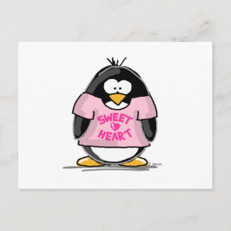 Sweet Heart Penguin Postkarte