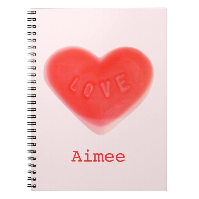 Sweet Heart Pink "Dein Name" Notebook Notizblock (Vorderseite)