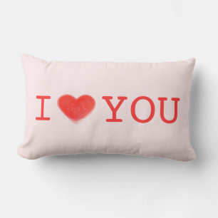 Sweet Heart Pink "I Heart You" zwei Seiten Lumbar Lendenkissen