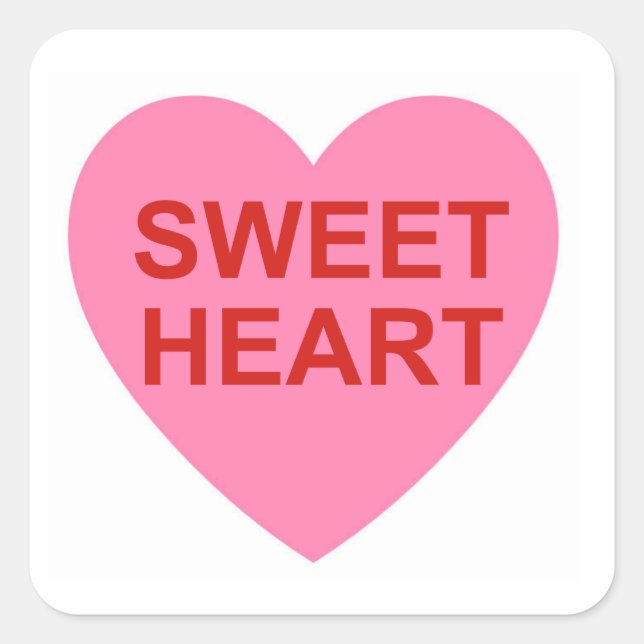 Sweet Heart Pink Valentine's Day Aufkleber (Vorderseite)