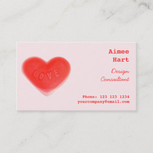 Sweet Heart Pink Visitenkartenseite rot hinten Visitenkarte