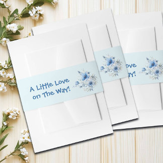 Sweet Heart Teddy Bear Blue Baby Shower  Einladungsbanderole