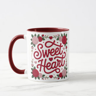 Sweet Heart Valentine Design • Cozy Yarn Script wi Tasse