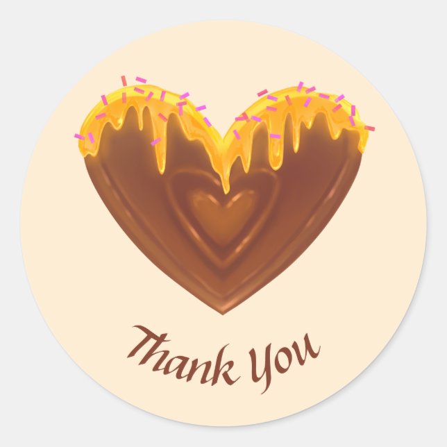 Sweet Heart Vielen Dank Sticker farbenfroh geschma (Vorderseite)