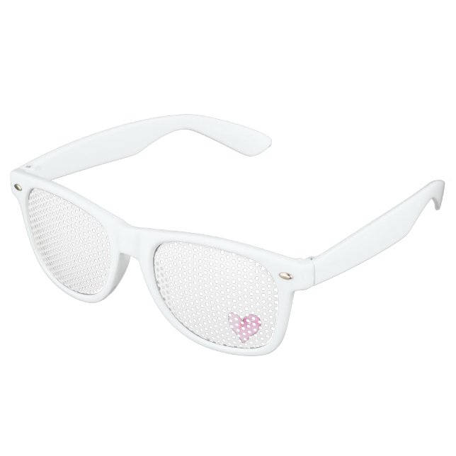Sweet Heart White Pink Liebe Fun Party Sonnenbrill Partybrille (Schrägansicht)
