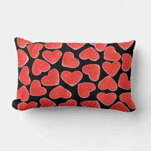 Sweet Hearts Black eine Seite werfen Kissen lumbar