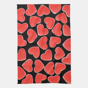 Sweet Hearts Black Küchentuch