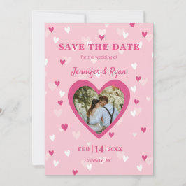Sweet Hearts Custom Foto Pink Save The Date