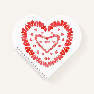 SWEET HEARTS Heart Shape Spiral Notebook Notizbuch
