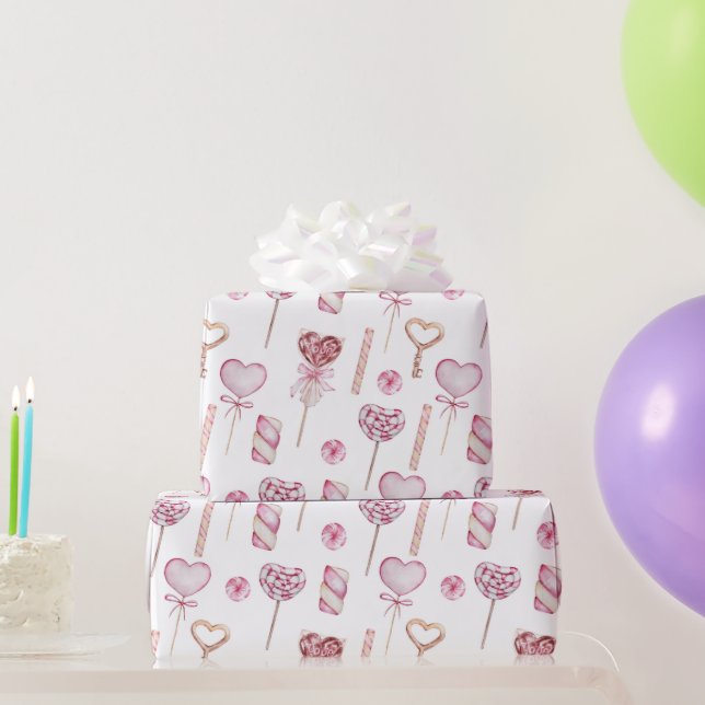 Sweet Hearts Muster Geschenkpapier (Partygeschenke)
