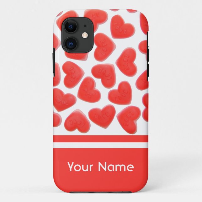 Sweet Hearts Name iPhone Case (Rückseite)