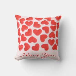 Sweet Hearts Pink "I Liebe You"-Skript-Quadrat Kissen