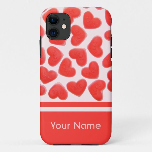 Sweet Hearts Pink Name iPhone Gehäuse Case-Mate iPhone Hülle (Rückseite)