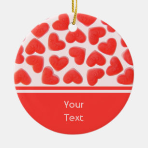 Sweet Hearts Pink "text" 2 Seiten Keramik Ornament