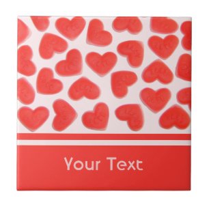 Sweet Hearts Pink 'text' tile Fliese
