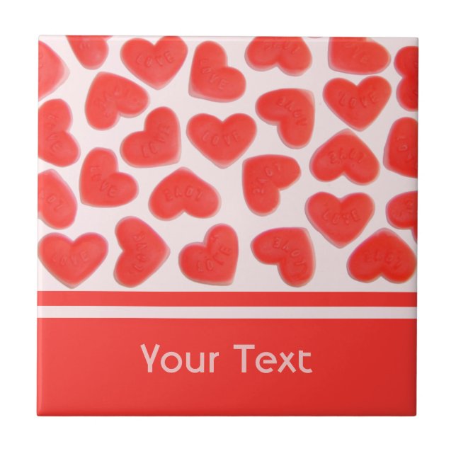 Sweet Hearts Pink 'text' tile Fliese (Vorderseite)