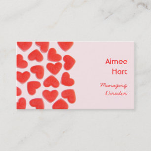 Sweet Hearts Pink Visitenkarte links