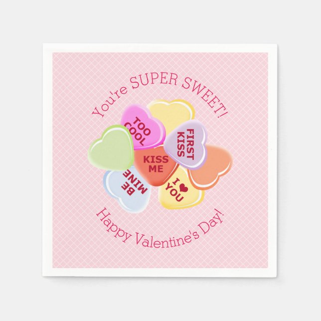 Sweet Hearts Valentines Candy Serviette (Vorderseite)