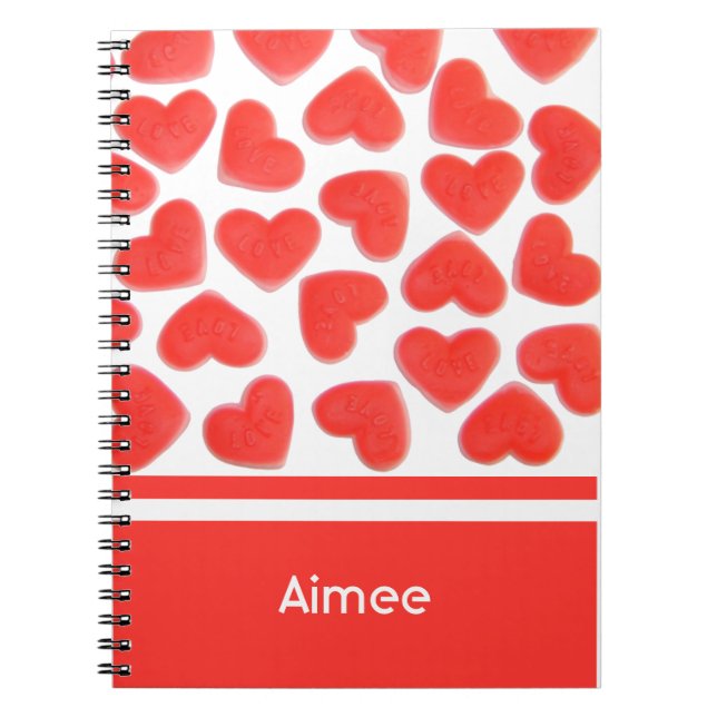 Sweet Hearts 'Your Name' Notebook Notizblock (Vorderseite)