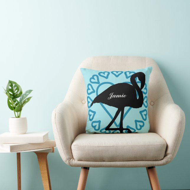Sweet Heqrt Circle Flamingo Aquamarin Aqua Kissen (Stuhl )