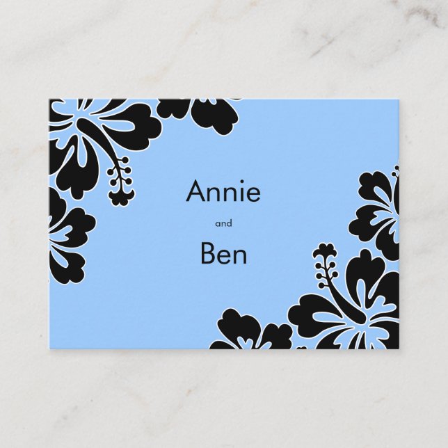 Sweet Hibiskus Wedding Directions Card Begleitkarte (Vorderseite)