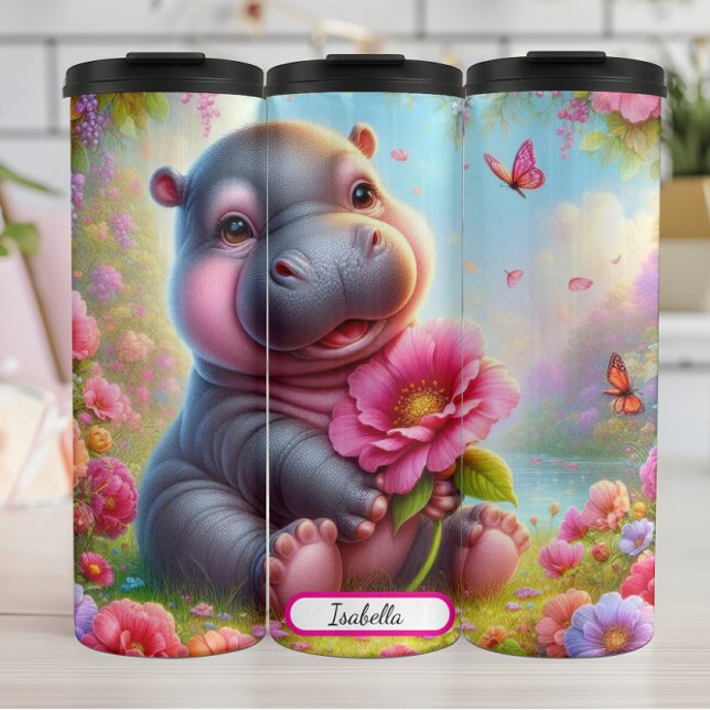 Sweet Hippo: Butterfly Garden Bliss Thermosbecher (Von Creator hochgeladen)