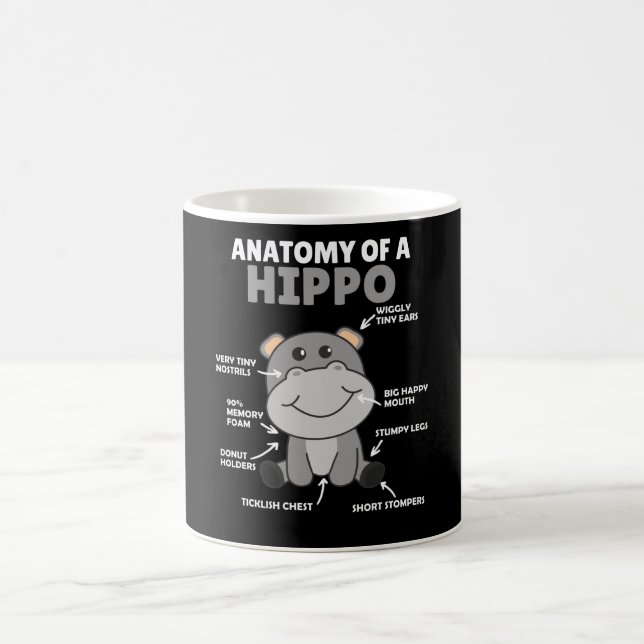 Sweet Hippo Statement Anatomie eines Hippo Kaffeetasse (Mittel)