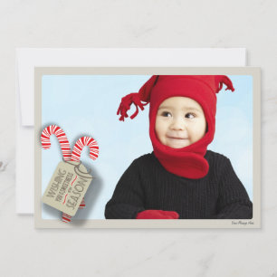 Sweet Holiday Photo Card Candy Canes Feiertagskarte