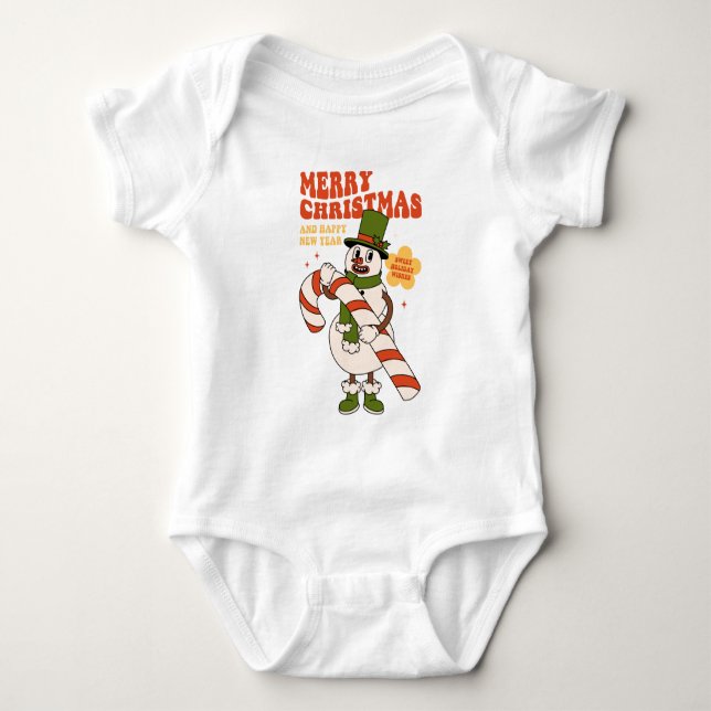 Sweet Holiday wünscht sich ein Candy Cane Weihnach Baby Strampler (Vorderseite)