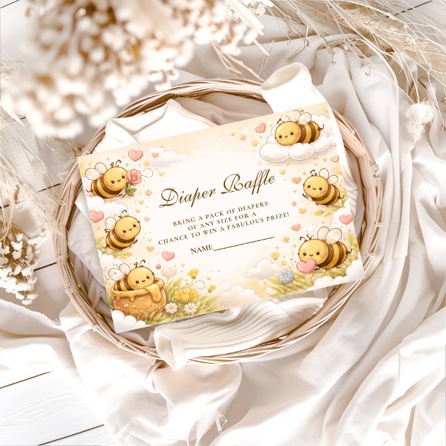 Sweet Honey Bee Baby Shower Diapper Raffle Begleitkarte (Von Creator hochgeladen)