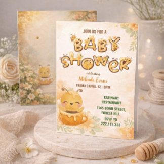 Sweet Honey Bee Baby Shower Invitation Einladung