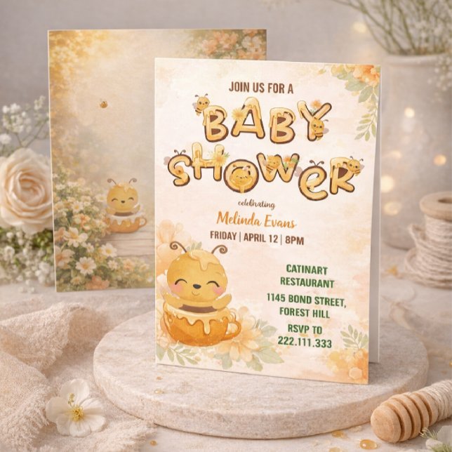 Sweet Honey Bee Baby Shower Invitation Einladung (Von Creator hochgeladen)