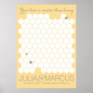 Sweet Honey Bee Guestbook Poster - WÄHLENFARBE