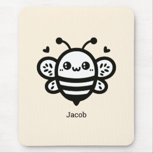 Sweet Honey Bee - Kawaii Kinderzimmer Line Art Mousepad