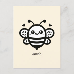 Sweet Honey Bee - Kawaii Kinderzimmer Line Art Postkarte