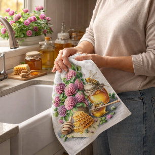 Sweet Honey Besy Bee Red Clover Kitchen Handtücher