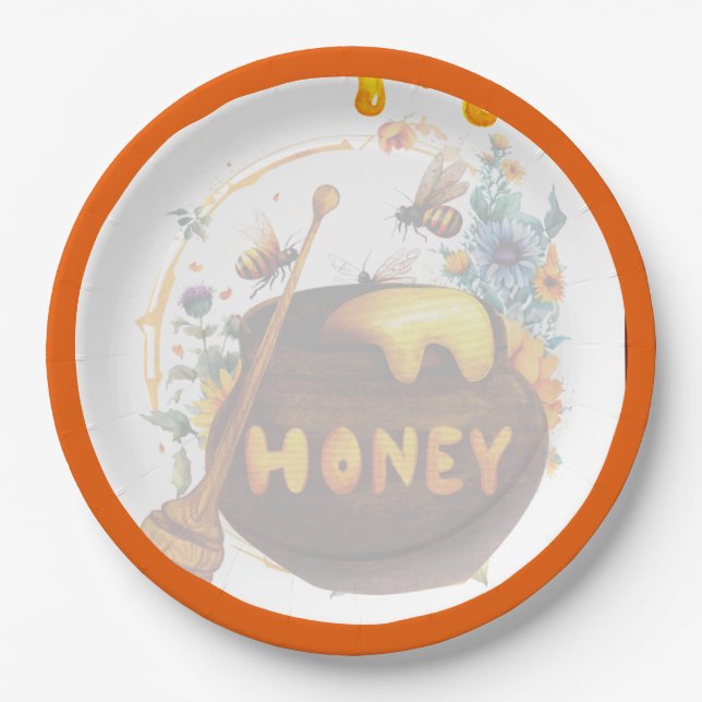 Sweet Honeybee Baby Dusche Pappteller (Vorderseite)