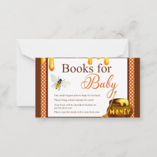 Sweet Honeybee Baby Shower Books for Baby Mitteilungskarte