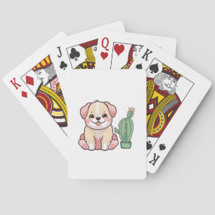 Sweet Hund mit Kaktus Spielkarten