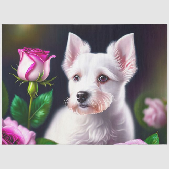 Sweet Hund und Rose Seidenpapier (Vorderseite)