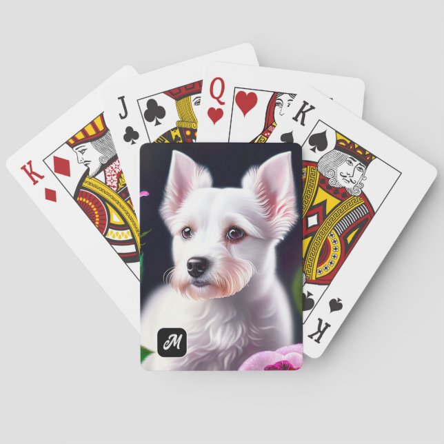 Sweet Hund und Rose Spielkarten (Rückseite)