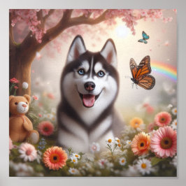 Sweet Husky mit einem hellen Lächeln Poster