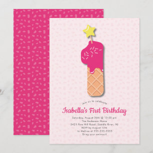 Sweet Ice Cream 1. Geburtstag Einladung