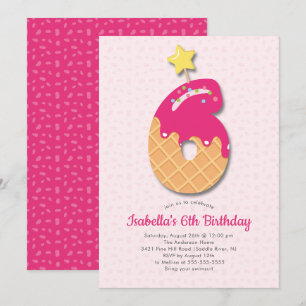 Sweet Ice Cream 6. Geburtstag Einladung